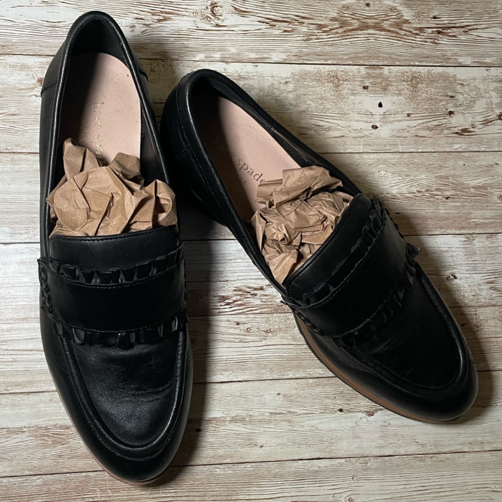 Kate Spade Women's Kady Leather Loafers Shoes Black 8 - Picture 4 of 11